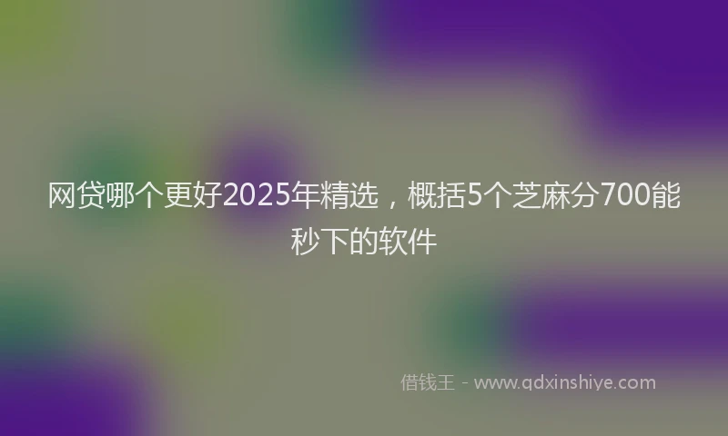 网贷哪个更好2025年精选，概括5个芝麻分700能秒下的软件