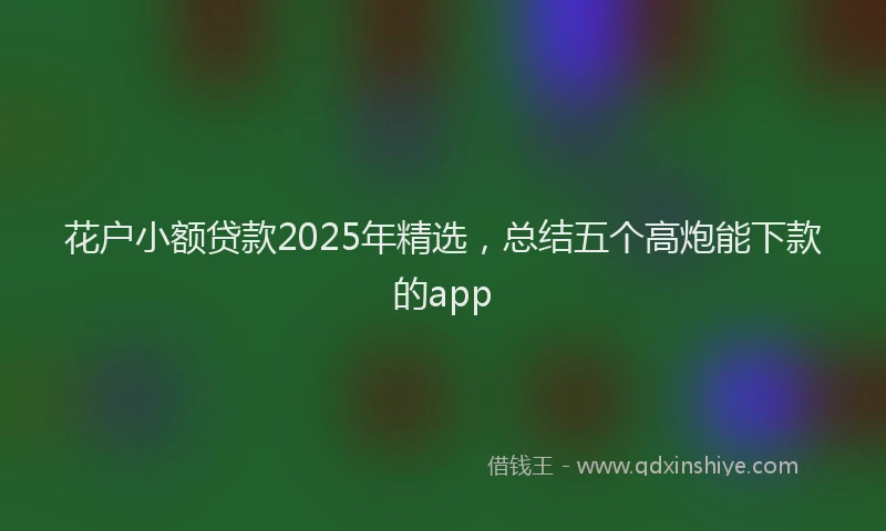 花户小额贷款2025年精选，总结五个高炮能下款的app