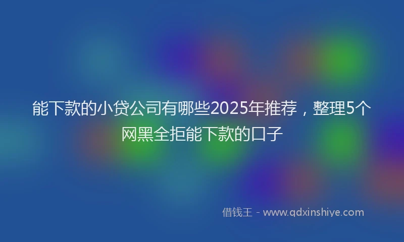 能下款的小贷公司有哪些2025年推荐，整理5个网黑全拒能下款的口子