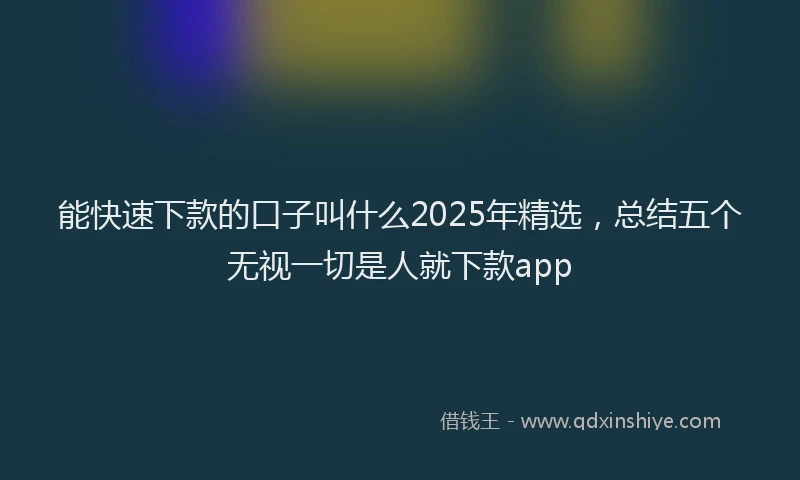 能快速下款的口子叫什么2025年精选，总结五个无视一切是人就下款app