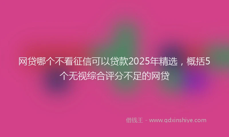 网贷哪个不看征信可以贷款2025年精选，概括5个无视综合评分不足的网贷