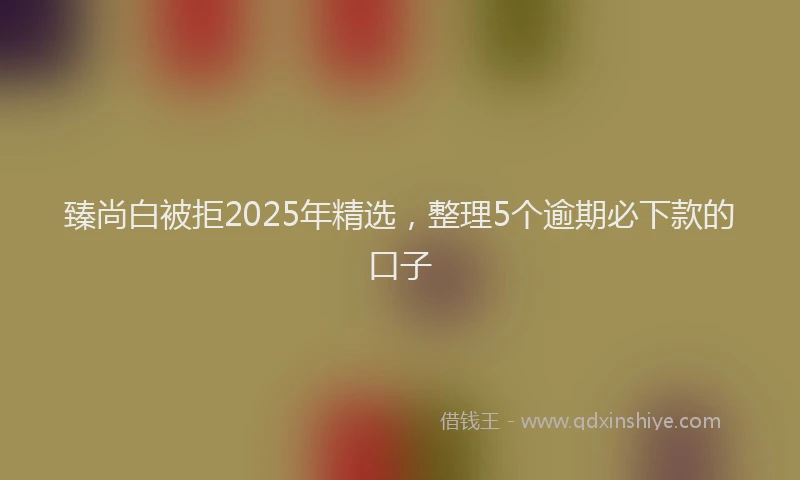 臻尚白被拒2025年精选，整理5个逾期必下款的口子