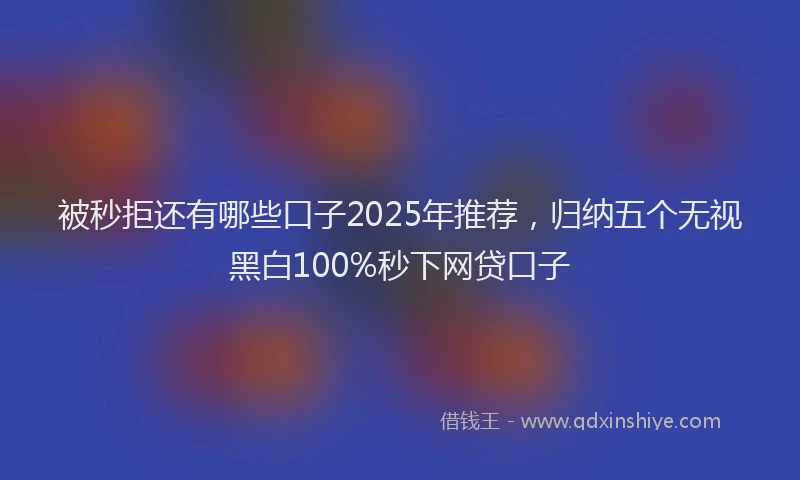 被秒拒还有哪些口子2025年推荐，归纳五个无视黑白100%秒下网贷口子