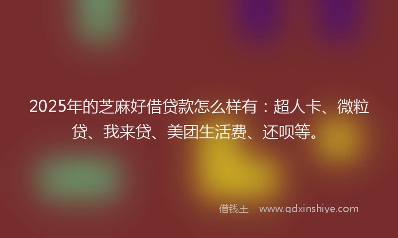 2025年的芝麻好借贷款怎么样有：超人卡、微粒贷、我来贷、美团生活费、还呗等。