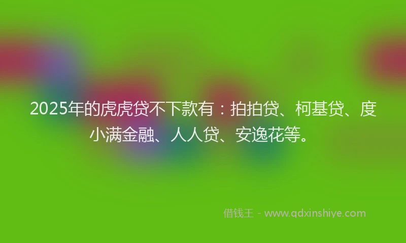 2025年的虎虎贷不下款有：拍拍贷、柯基贷、度小满金融、人人贷、安逸花等。