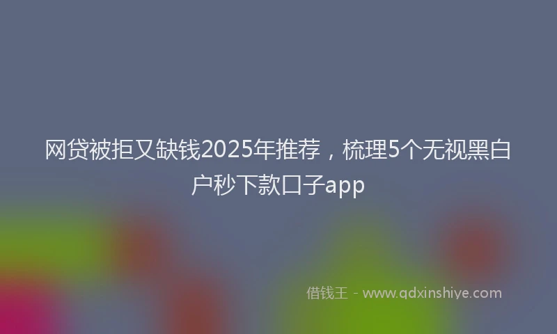 网贷被拒又缺钱2025年推荐，梳理5个无视黑白户秒下款口子app