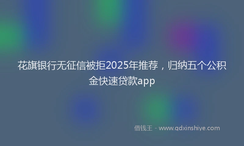 花旗银行无征信被拒2025年推荐，归纳五个公积金快速贷款app
