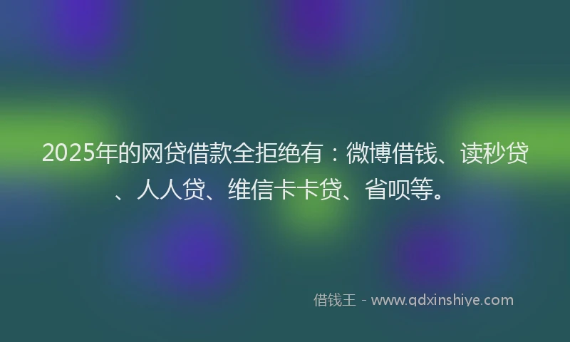 2025年的网贷借款全拒绝有：微博借钱、读秒贷、人人贷、维信卡卡贷、省呗等。