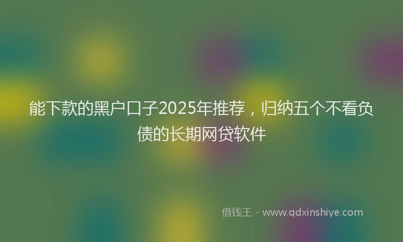 能下款的黑户口子2025年推荐，归纳五个不看负债的长期网贷软件