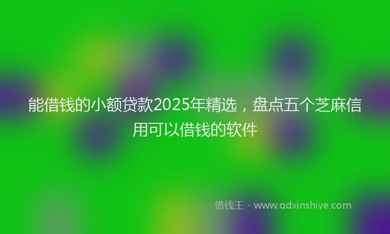 能借钱的小额贷款2025年精选，盘点五个芝麻信用可以借钱的软件
