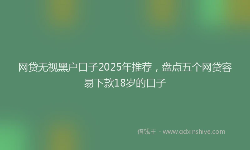 网贷无视黑户口子2025年推荐，盘点五个网贷容易下款18岁的口子