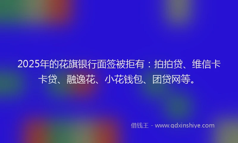2025年的花旗银行面签被拒有：拍拍贷、维信卡卡贷、融逸花、小花钱包、团贷网等。