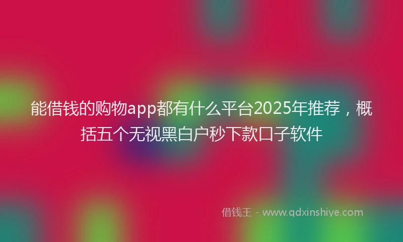 能借钱的购物app都有什么平台2025年推荐，概括五个无视黑白户秒下款口子软件