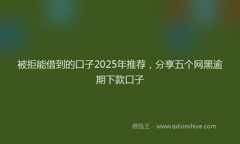被拒能借到的口子2025年推荐，分享五个网黑逾期下款口子