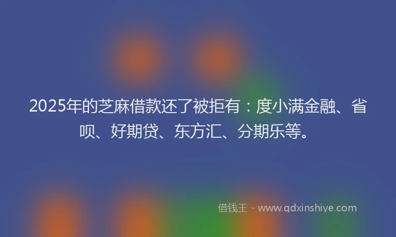 2025年的芝麻借款还了被拒有：度小满金融、省呗、好期贷、东方汇、分期乐等。