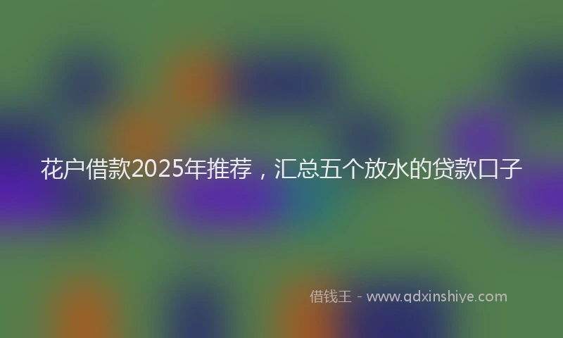 花户借款2025年推荐，汇总五个放水的贷款口子