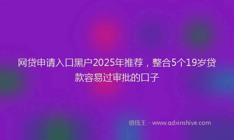 网贷申请入口黑户2025年推荐，整合5个19岁贷款容易过审批的口子