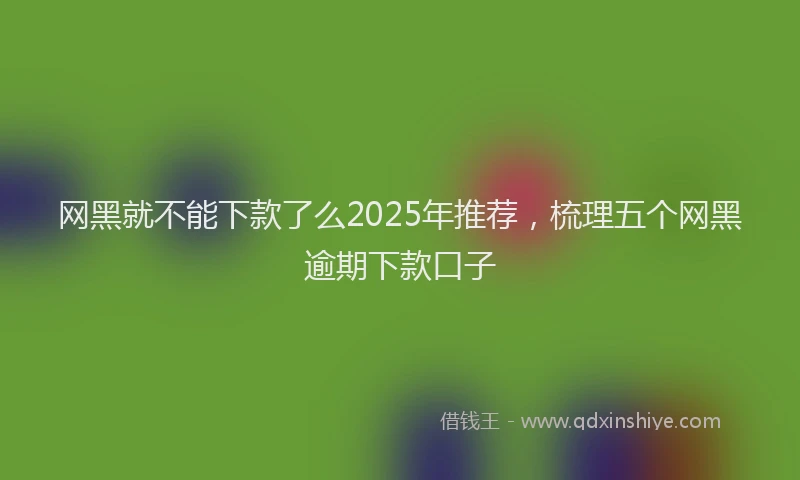 网黑就不能下款了么2025年推荐，梳理五个网黑逾期下款口子