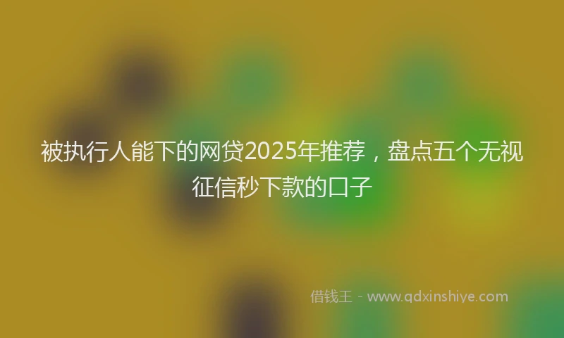 被执行人能下的网贷2025年推荐，盘点五个无视征信秒下款的口子