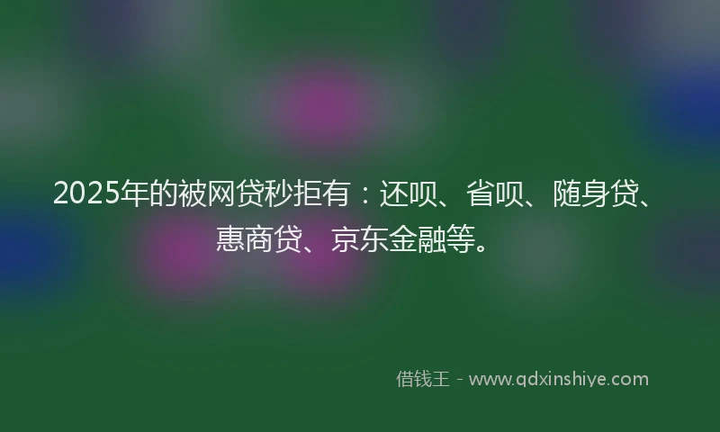 2025年的被网贷秒拒有：还呗、省呗、随身贷、惠商贷、京东金融等。