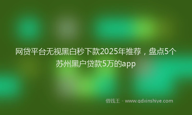 网贷平台无视黑白秒下款2025年推荐，盘点5个苏州黑户贷款5万的app