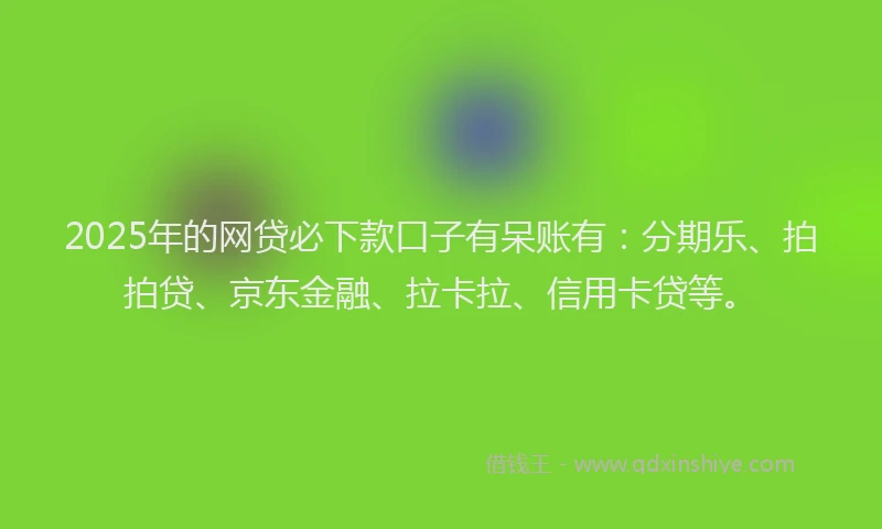 2025年的网贷必下款口子有呆账有：分期乐、拍拍贷、京东金融、拉卡拉、信用卡贷等。