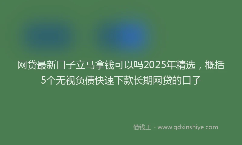 网贷最新口子立马拿钱可以吗2025年精选，概括5个无视负债快速下款长期网贷的口子