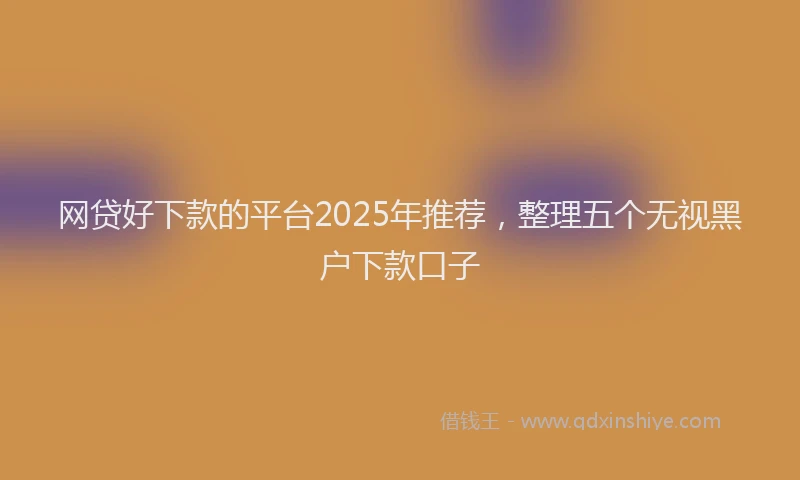网贷好下款的平台2025年推荐，整理五个无视黑户下款口子