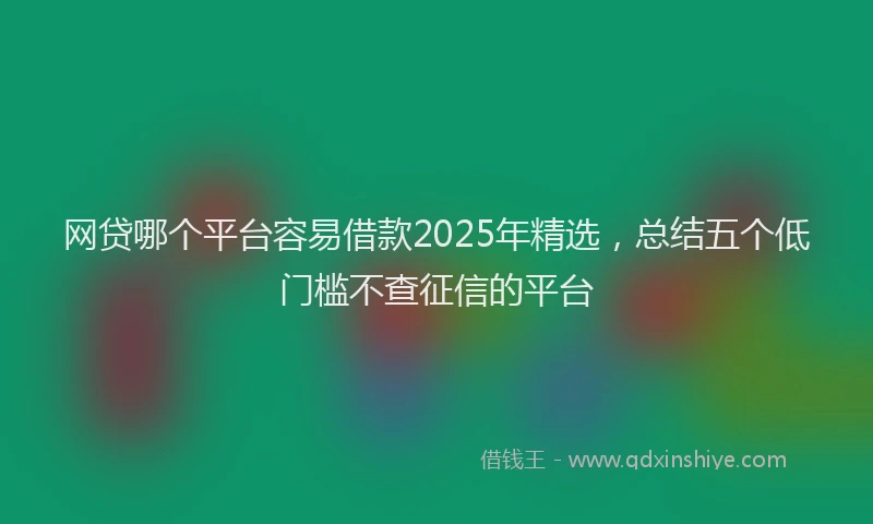 网贷哪个平台容易借款2025年精选，总结五个低门槛不查征信的平台