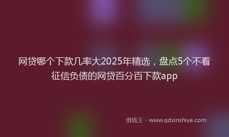 网贷哪个下款几率大2025年精选，盘点5个不看征信负债的网贷百分百下款app