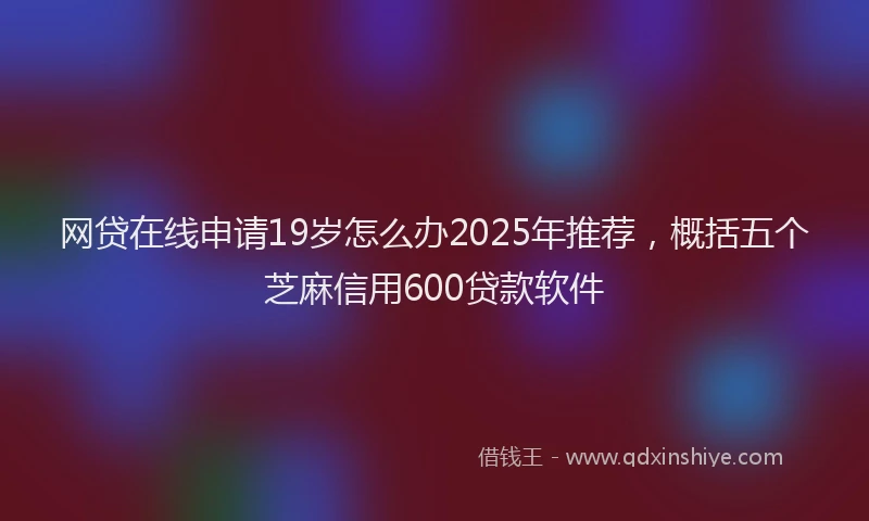 网贷在线申请19岁怎么办2025年推荐，概括五个芝麻信用600贷款软件