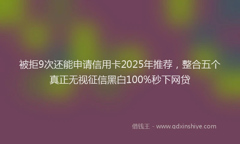 被拒9次还能申请信用卡2025年推荐，整合五个真正无视征信黑白100%秒下网贷