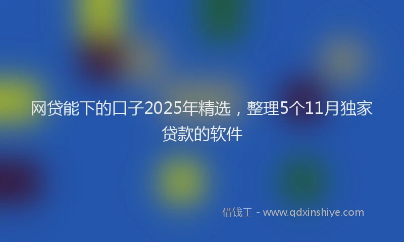 网贷能下的口子2025年精选，整理5个11月独家贷款的软件