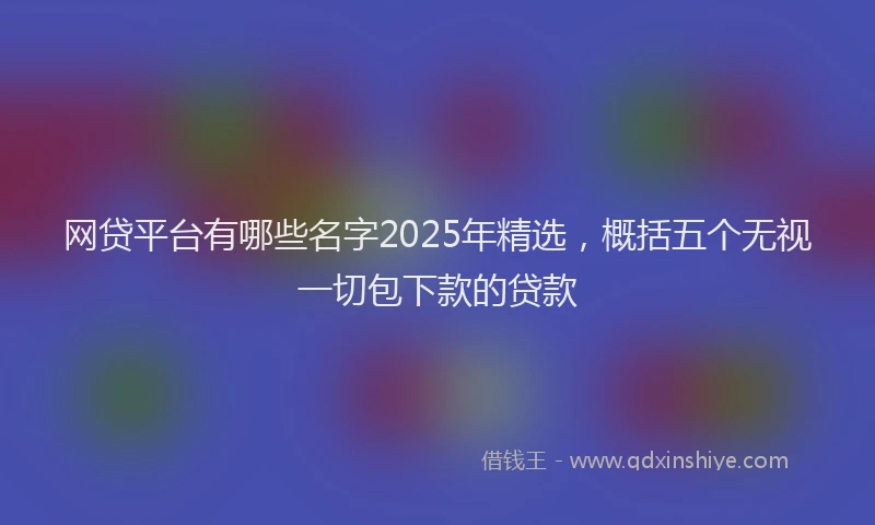 网贷平台有哪些名字2025年精选，概括五个无视一切包下款的贷款