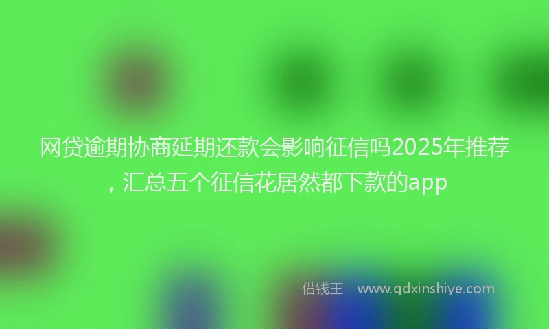 网贷逾期协商延期还款会影响征信吗2025年推荐，汇总五个征信花居然都下款的app