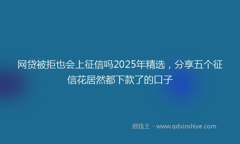 网贷被拒也会上征信吗2025年精选，分享五个征信花居然都下款了的口子