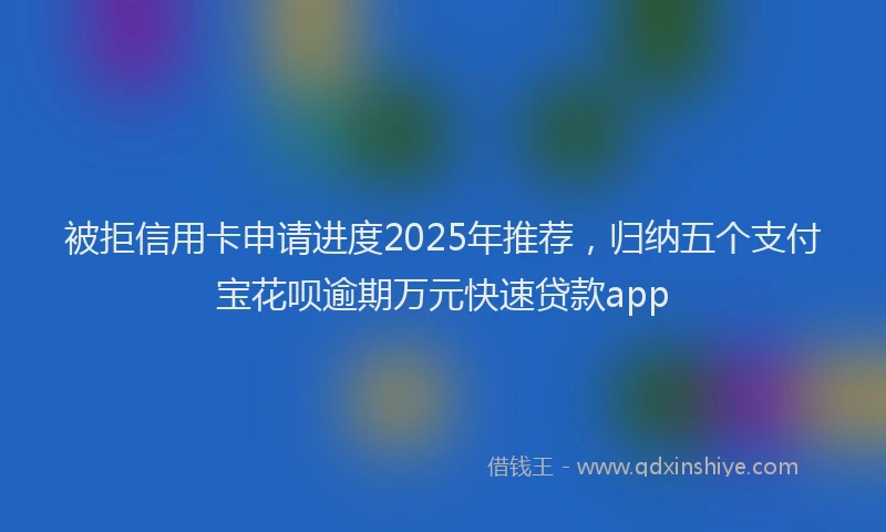 被拒信用卡申请进度2025年推荐，归纳五个支付宝花呗逾期万元快速贷款app
