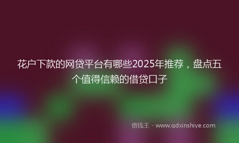花户下款的网贷平台有哪些2025年推荐，盘点五个值得信赖的借贷口子