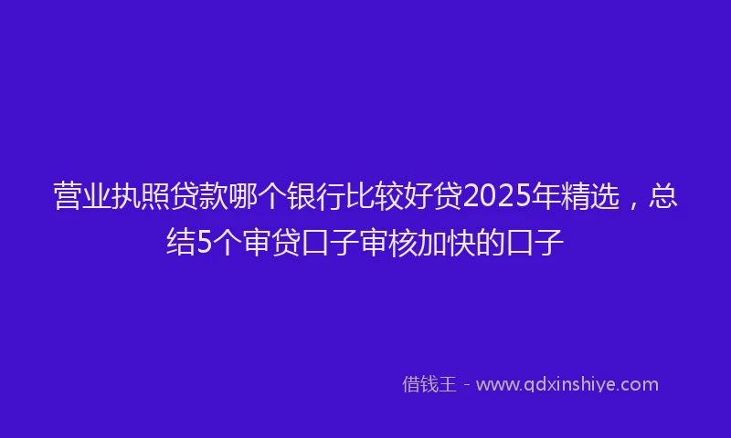 营业执照贷款哪个银行比较好贷2025年精选，总结5个审贷口子审核加快的口子