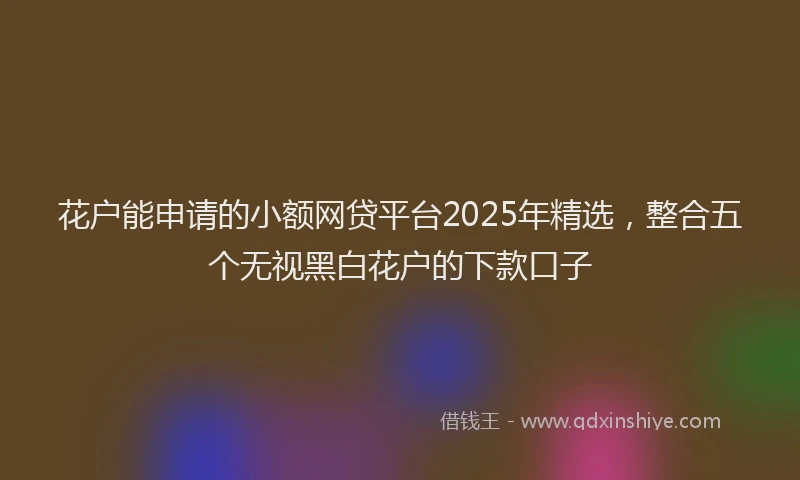 花户能申请的小额网贷平台2025年精选，整合五个无视黑白花户的下款口子