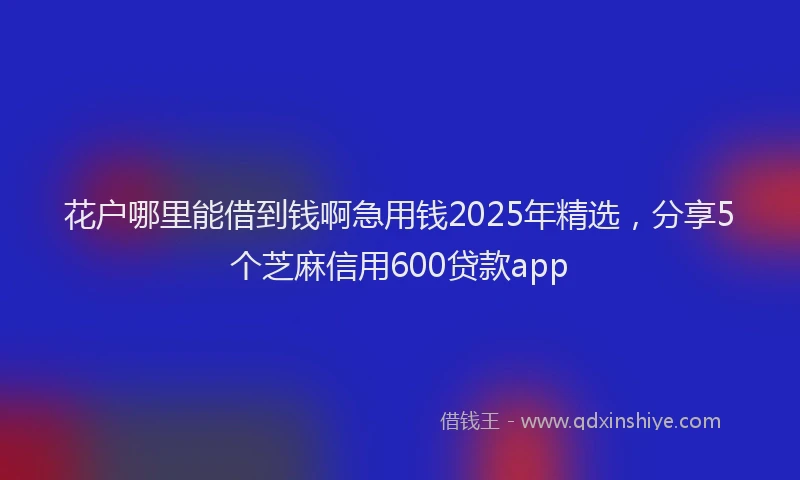 花户哪里能借到钱啊急用钱2025年精选，分享5个芝麻信用600贷款app