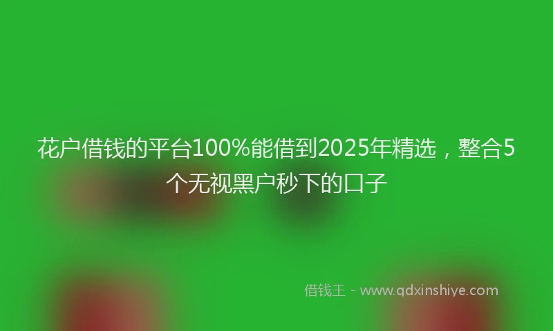 花户借钱的平台100%能借到2025年精选，整合5个无视黑户秒下的口子