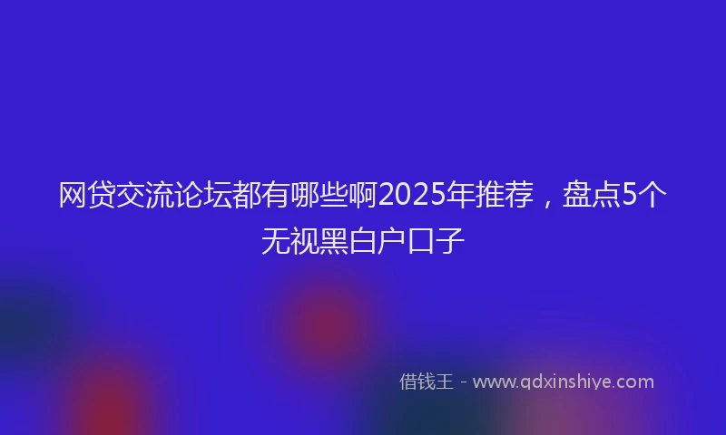 网贷交流论坛都有哪些啊2025年推荐，盘点5个无视黑白户口子