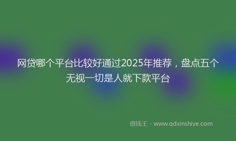 网贷哪个平台比较好通过2025年推荐，盘点五个无视一切是人就下款平台