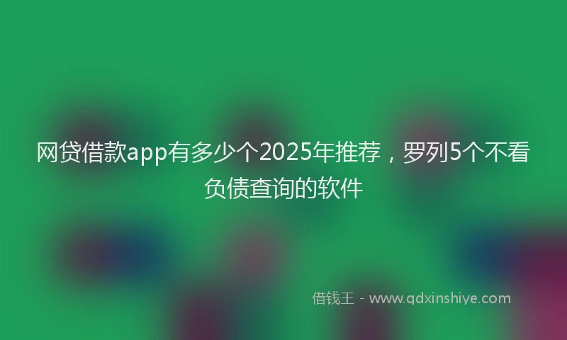 网贷借款app有多少个2025年推荐，罗列5个不看负债查询的软件