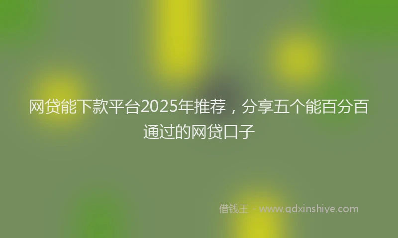 网贷能下款平台2025年推荐，分享五个能百分百通过的网贷口子