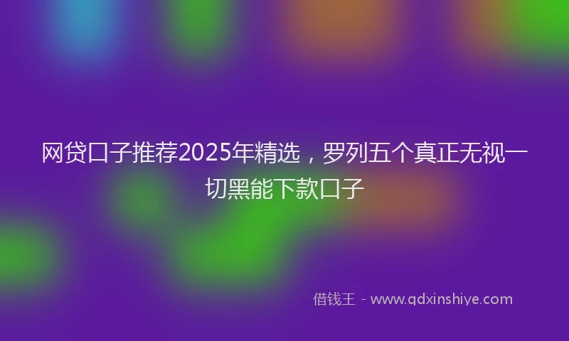 网贷口子推荐2025年精选，罗列五个真正无视一切黑能下款口子
