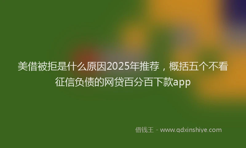 美借被拒是什么原因2025年推荐，概括五个不看征信负债的网贷百分百下款app