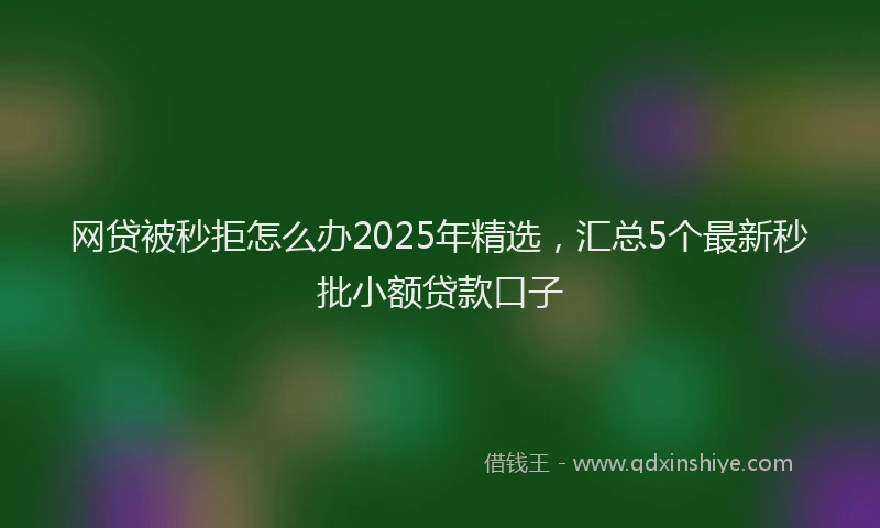 网贷被秒拒怎么办2025年精选，汇总5个最新秒批小额贷款口子