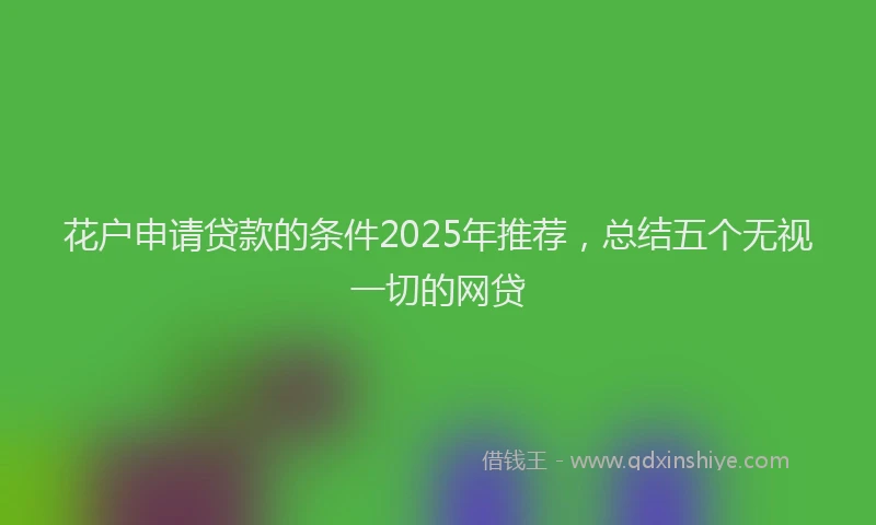花户申请贷款的条件2025年推荐，总结五个无视一切的网贷